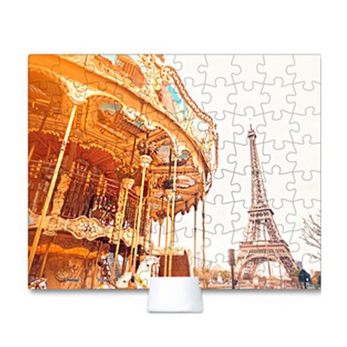 퍼즐사랑 에펠탑 양면 플라스틱 직소퍼즐 + 스탠드 PO80-HE1007, 80피스, 혼합 색상