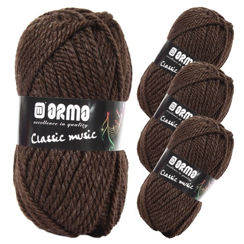 ORMO 클래식뮤직 울함유 목도리 뜨개실 4p, 23295 쵸코