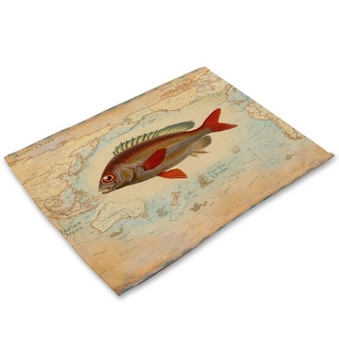 비케이 지중해 복고 느낌 식탁매트, 38, 가로 42cm x 세로 32cm