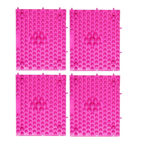 리빙듀오 조립식 발지압 매트, 4개, 핑크