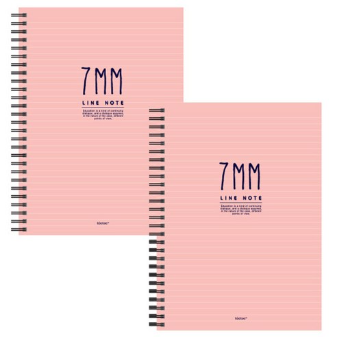 톡톡팬시 7mm라인 스프링노트, 핑크, 2개입