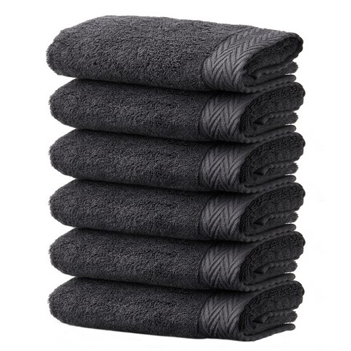 소프트터치 프리미엄 40수 코마사 수건 40 x 80 cm 150g, 진회색, 6개
