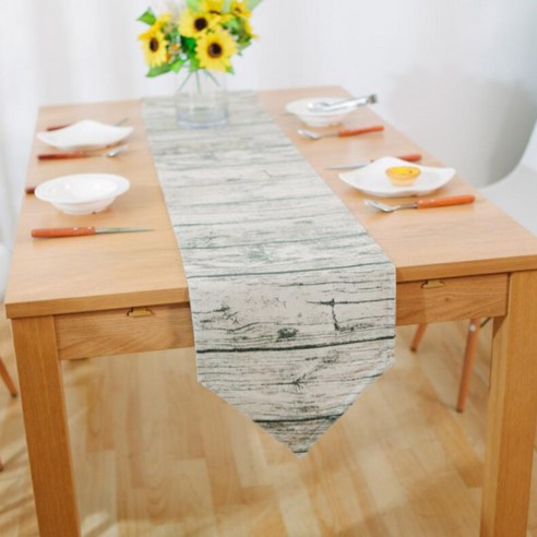 아리코 25 kitchen 유럽풍 테이블 러너, 우드 그레이, 6인(30 x 200 cm)