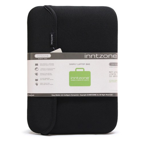 인트존 네오프랜 컬러 노트북 파우치 INTC-107X, 블랙, 13.3in