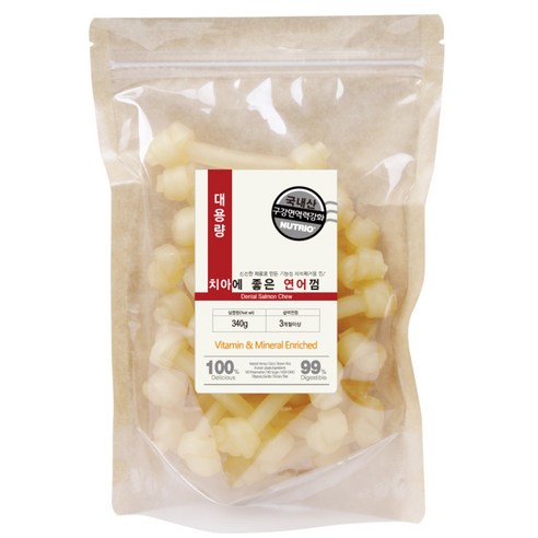 뉴트리오 대용량 애견용 치아에 좋은 껌, 연어, 340g, 1개