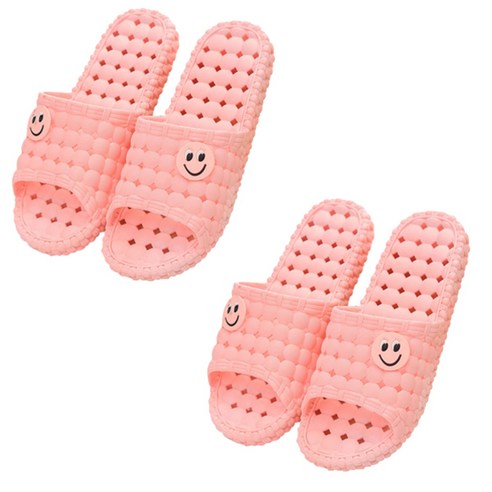 마켓감성 물빠짐 논슬립 큐트 욕실화 핑크, 2개입
