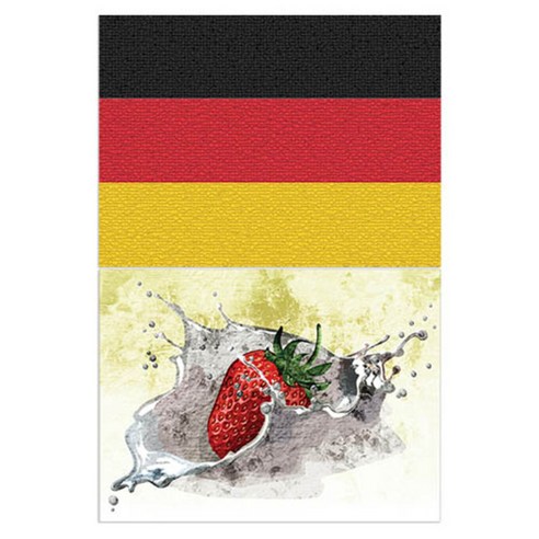 로엠디자인 실리콘 식탁매트 독일국기 + 딸기, 혼합 색상, 385 x 285 mm