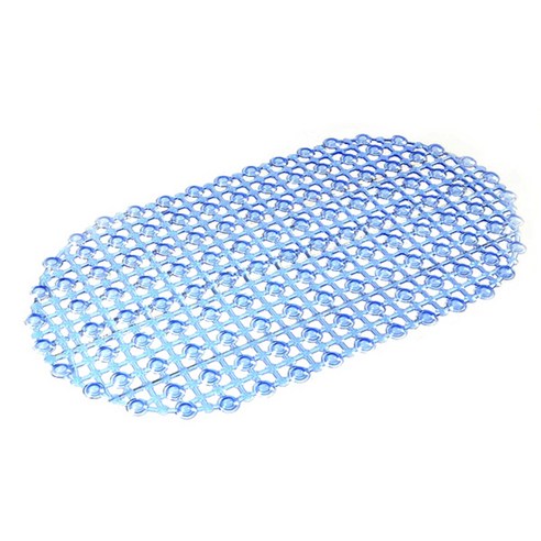 마켓감성 PVC 논슬립 타원 욕실매트, 블루, 2개입