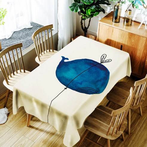 아울리빙 감성 디자인 주방 테이블보, H, 140 x 140 cm