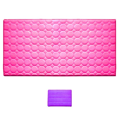 아레스 다용도 주방 매트 사각 퍼플 + 원형, 핑크