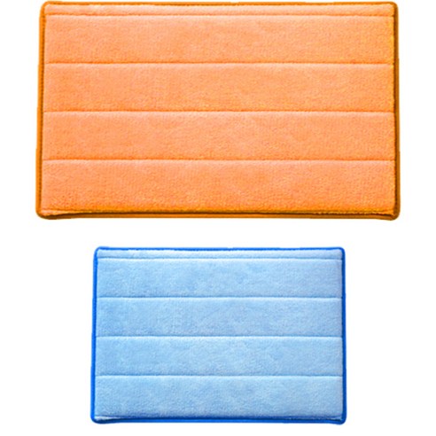 아레스 다용도 주방 매트 사각 2p, 블루, 머드