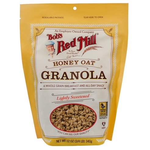 Bob's Red Mill 일본직구 밥스 레드 밀 허니 오트 그라놀라 글루텐 프리 12온스(340g), 1개