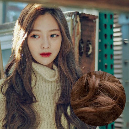 핑크에이지 리플레쉬펌 V라인 4피스 시밀러컬 슈프림사 붙임머리, OB1 오렌지브라운, 1세트