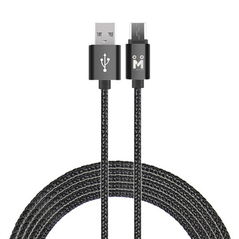 아이메이트 메탈릭 마이크로 5핀 고속 충전 케이블 3m, KA-IM5PC3M(블랙), 1개