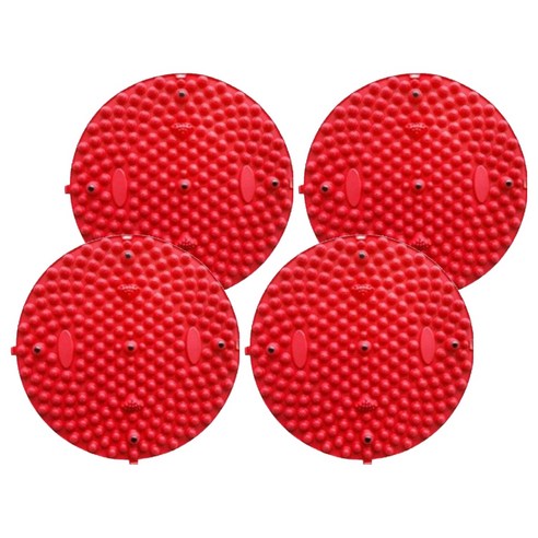 보니토리 지압매트 발마사지 원형 55cm, 레드, 4개