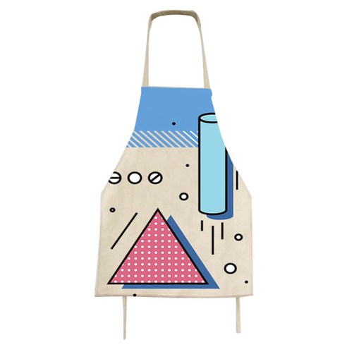 아울리빙 일러스트 도형 주방 앞치마 56 x 68 cm, F, 1개