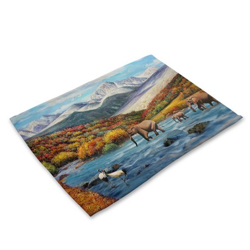 비케이 코끼리2 식탁매트, 27, 가로 42cm x 세로 32cm