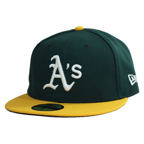 뉴에라 59FIFTY MLB 스냅백 오클랜드 애슬레틱스, 그린 + 옐로우, 1개