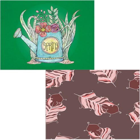 벨라 실리콘 식탁매트 깃털 보라 + 화분, 06, 385 x 285 mm