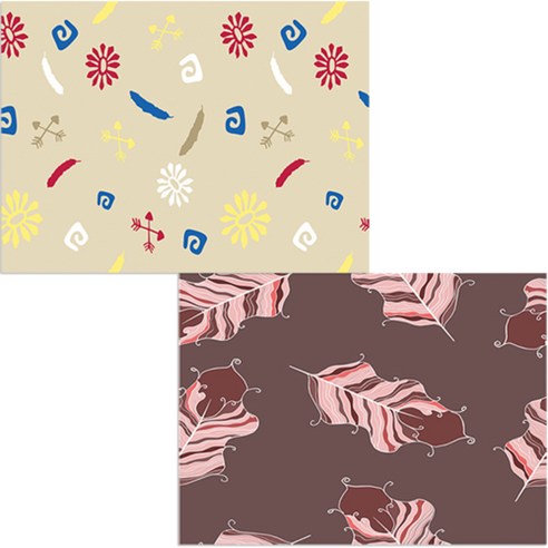 벨라 실리콘 식탁매트 깃털 보라 + 패턴, 1, 385 x 285 mm