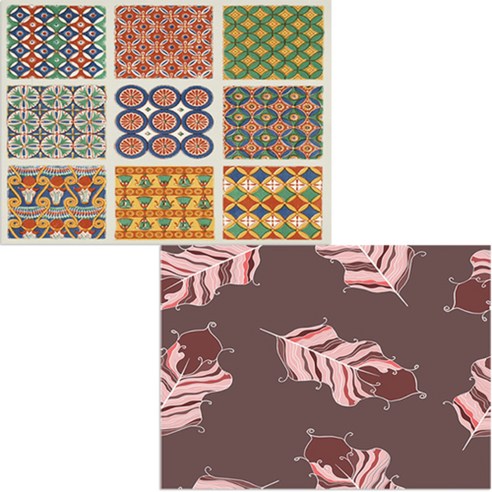 벨라 실리콘 식탁매트 깃털 보라 + 카펫트, 3, 385 x 285 mm