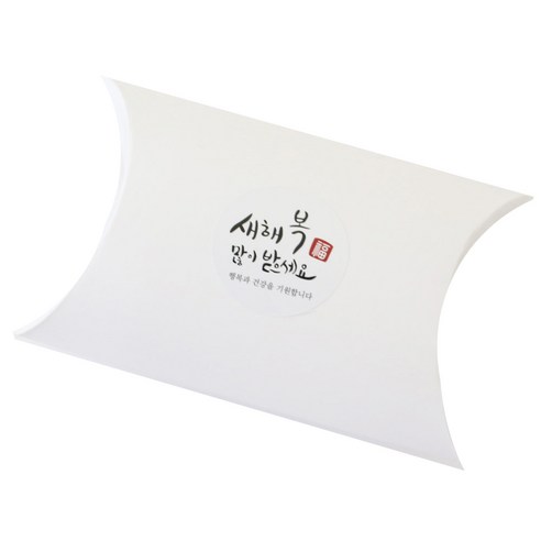 황씨네도시락 반달 상자 36p + 새해 복 스티커 원형 캘리 36p, 화이트, 1세트