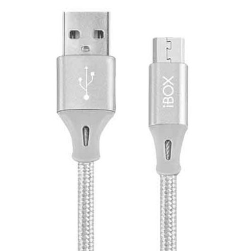 아이박스 USB 충전 케이블 1.2m Micro 5pin, 화이트 실버, 1개