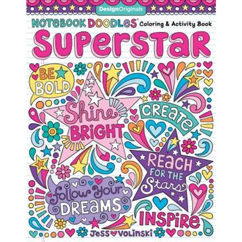 Notebook Doodles Superstar: Coloring & Activity Book Paperback, Design Originals