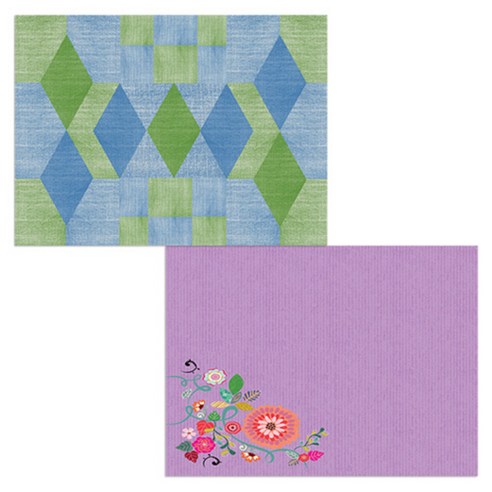 벨라 실리콘 식탁매트 2p 꽃가지1 세트, 꽃가지1, 칠교패턴2, 385 x 285 mm, 두께 1mm