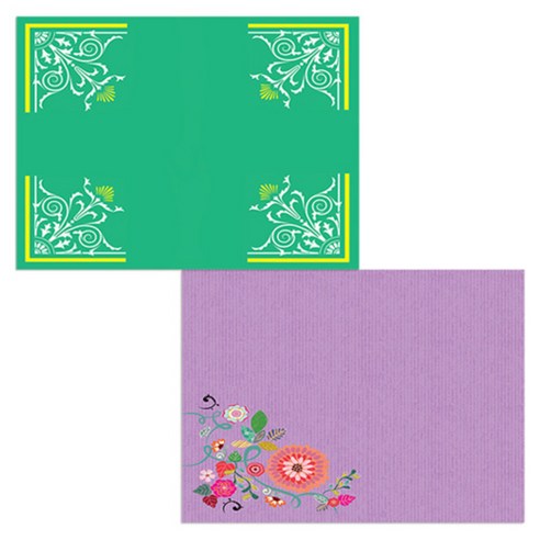 벨라 실리콘 식탁매트 2p 꽃가지1 세트, 꽃가지1, 카네이션2, 385 x 285 mm, 두께 1mm