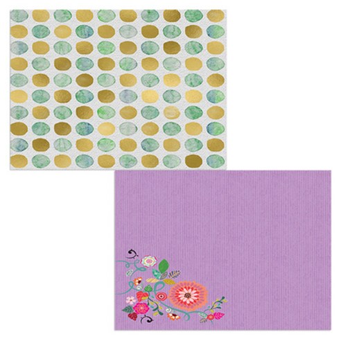 벨라 실리콘 식탁매트 2p 꽃가지1 세트, 꽃가지1, 수채화땡땡이, 385 x 285 mm, 두께 1mm