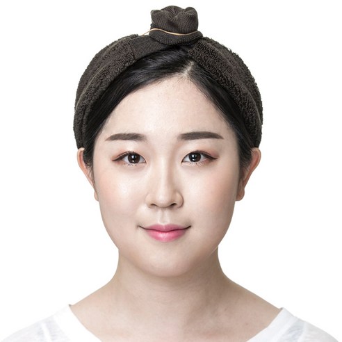 에어라파 셀프 홈 케어 고급형 헤어 터번 밴드, 브라운, 1개