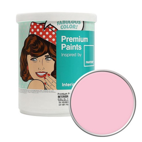 노루페인트 팬톤 내부용 실내 벽면 무광 페인트1L, 14-1911 Candy Pink