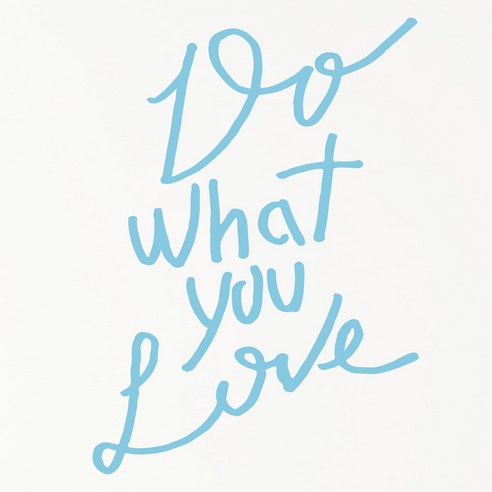 1AM 캘리그라피 인테리어 포인트 스티커 Do what you Love, 하늘