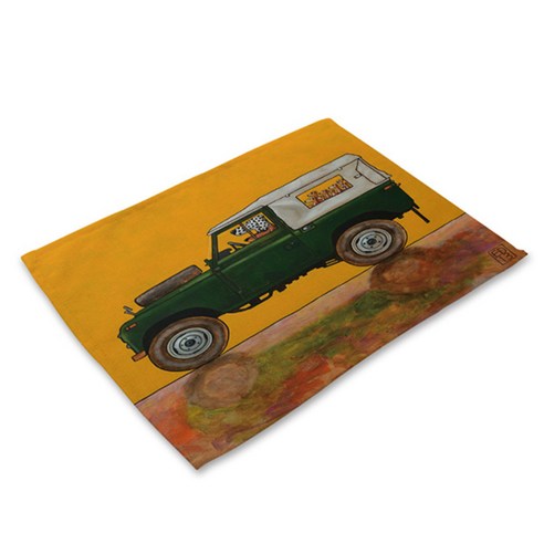 비케이 운전하는 개 식탁매트, 6, 가로 42cm x 세로 32cm