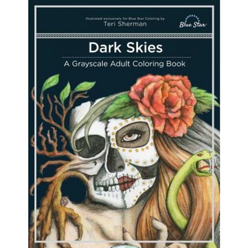 Dark Skies: A Grayscale Adult Coloring Book Paperback, Blue Star Coloring