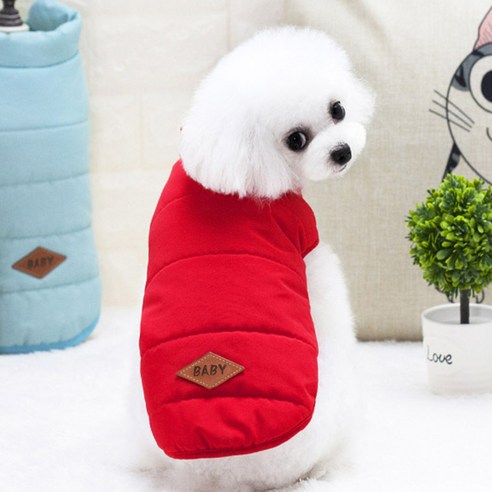아리코 고양이 & 강아지 클래식 단추 조끼, 레드