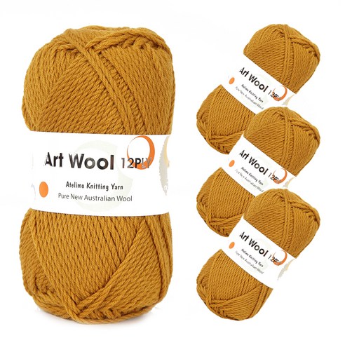 아트울12PLY 울 100% 뜨개실 4p, 2번 머스타드