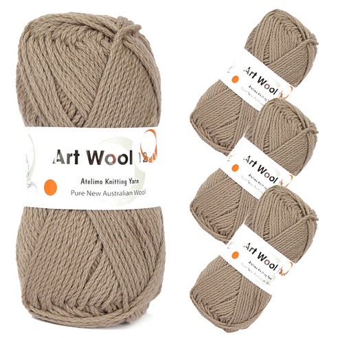아트울12PLY 울 100% 뜨개실 4p, 14번 베이지, 1개