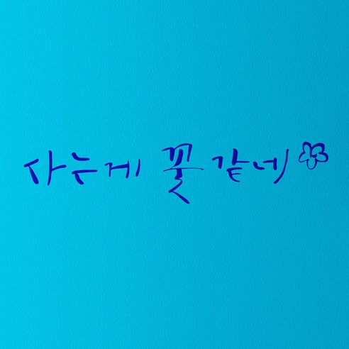 1AM 캘리그라피 인테리어 포인트 스티커 사는게 꽃 같네, 파랑