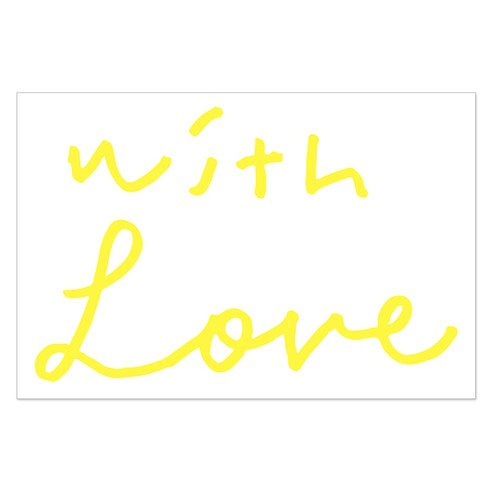 1AM 캘리그라피 인테리어 포인트 스티커 with Love, 노랑