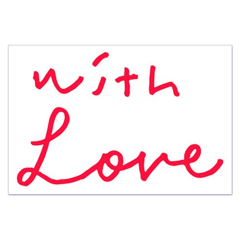 1AM 캘리그라피 인테리어 포인트 스티커 with Love, 빨강
