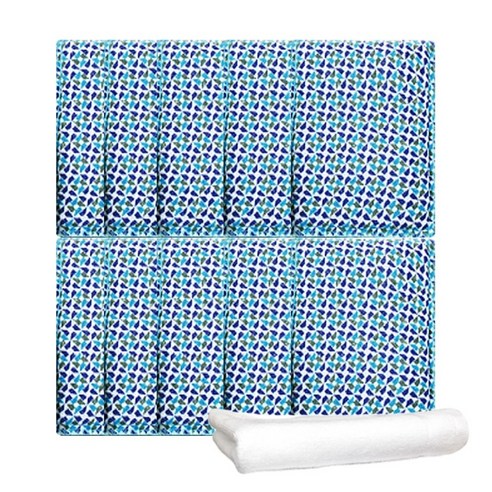 송월타월 에어샤워 그레이스 샤워타월 10p + 수입행주30, 파랑, 1세트