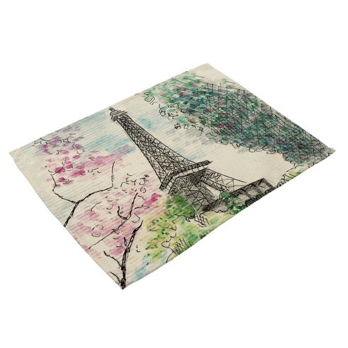 아울리빙 아일러브 파리 식탁매트, E, 42 x 32 cm