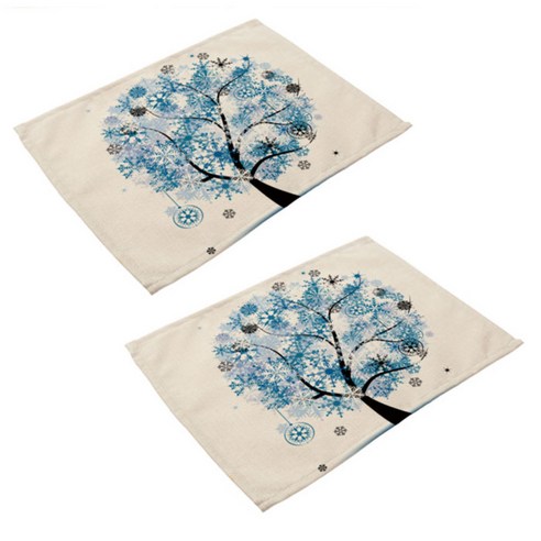 아울리빙 사랑꽃나무 식탁매트 2p, D, 42 x 32 cm