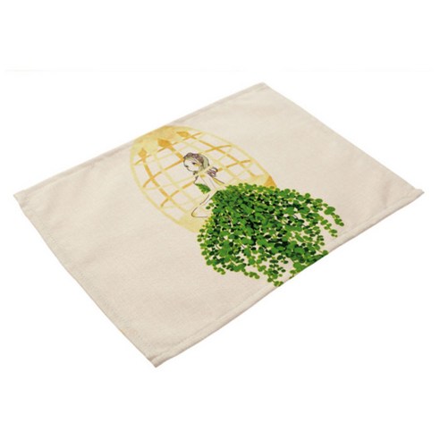 아울리빙 선인장꽃 식탁매트, E, 42 x 32 cm