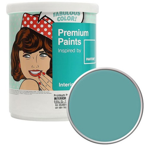 노루페인트 팬톤 내부용 실내벽면 무광 페인트 1L, 16-5114 Dusty Turquoise