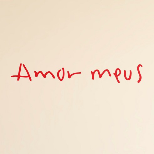 1AM 캘리그라피 인테리어 포인트 스티커 S2 Amor meus, 빨강