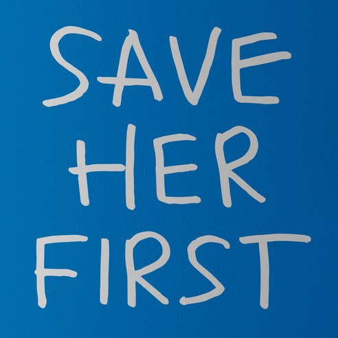 1AM 캘리그라피 인테리어 포인트 스티커 SAVE HER FIRST, 은색