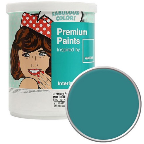 노루페인트 팬톤 내부용 무광 실내 벽면 페인트 1L, 17-5117 Green Blue Slate